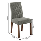 Juego de Comedor Harper con 4 Sillas - Tablero de Madera y Cristal Marrón/Negro/Plateado