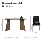 Juego de Comedor Tulum con 4 Sillas Marrón/Negro/Oxford