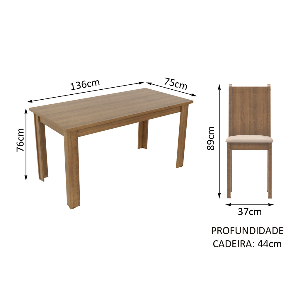 Juego de Comedor Analu con 6 Sillas