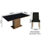 Juego de Comedor Hanna Tablero Rectangular de Madera con 6 Sillas Oxford Madesa