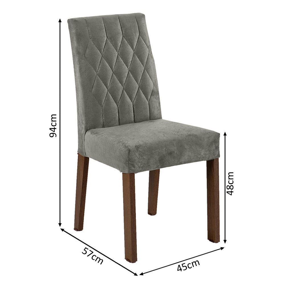 Juego de Comedor Madison con 6 Sillas Marrón/Negro/Plateado