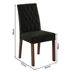 Juego de Comedor Marissa con 6 Sillas - Tablero de Madera y Cristal Marrón/Negro/Oxford
