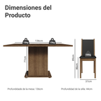 Juego de Comedor Marisa con 8 Sillas Marrón/Negro