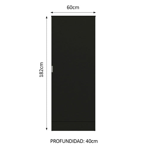 Armario Multiuso 1 Puerta 60 cm Negro