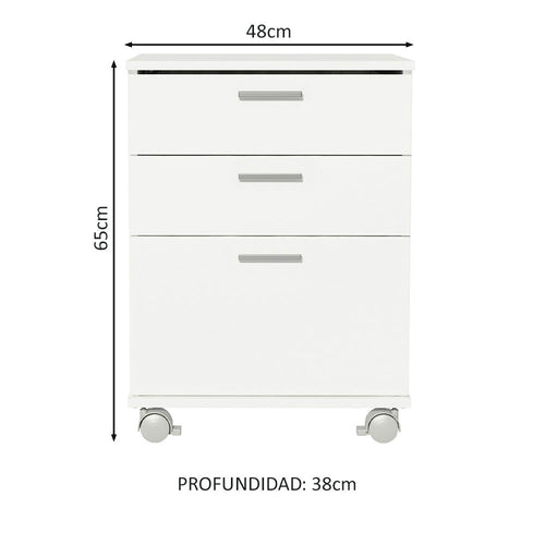 Cajonera para Baño con 3 Cajones y Ruedas
