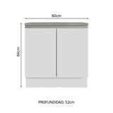 Mueble para Baños 80 cm 2 Puertas con Encimera