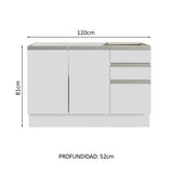 Mueble para Baños 120 cm 2 Puertas 3 Cajones