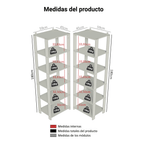 Estante Organizador Multiuso Madesa de 10 Repisas 118 cm Marrón/Negro