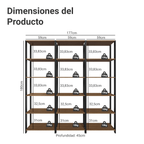Estante Organizador Multiuso Madesa de 15 Repisas 177 cm Marrón/Negro