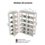 Estante Organizador Multiuso Madesa de 15 Repisas 177 cm Marrón/Negro