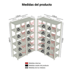 Estante Organizador Multiuso Madesa de 20 Repisas 236 cm Marrón/Negro