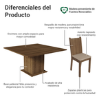 Juego de Comedor Clarice con 8 Sillas Marrón/Beige