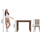 Juego de Comedor Cintia con 4 Sillas Marrón/Beige