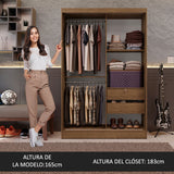 Closet Luke 2 Puertas Corredizas con Espejos