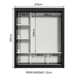 Closet Monaco 3 Puertas Corredizas 2 Espejos