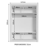 Closet Denver 2 Puertas Corredizas con Espejos