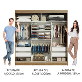 Closet Reno 3 Puertas Corredizas 4 Cajones