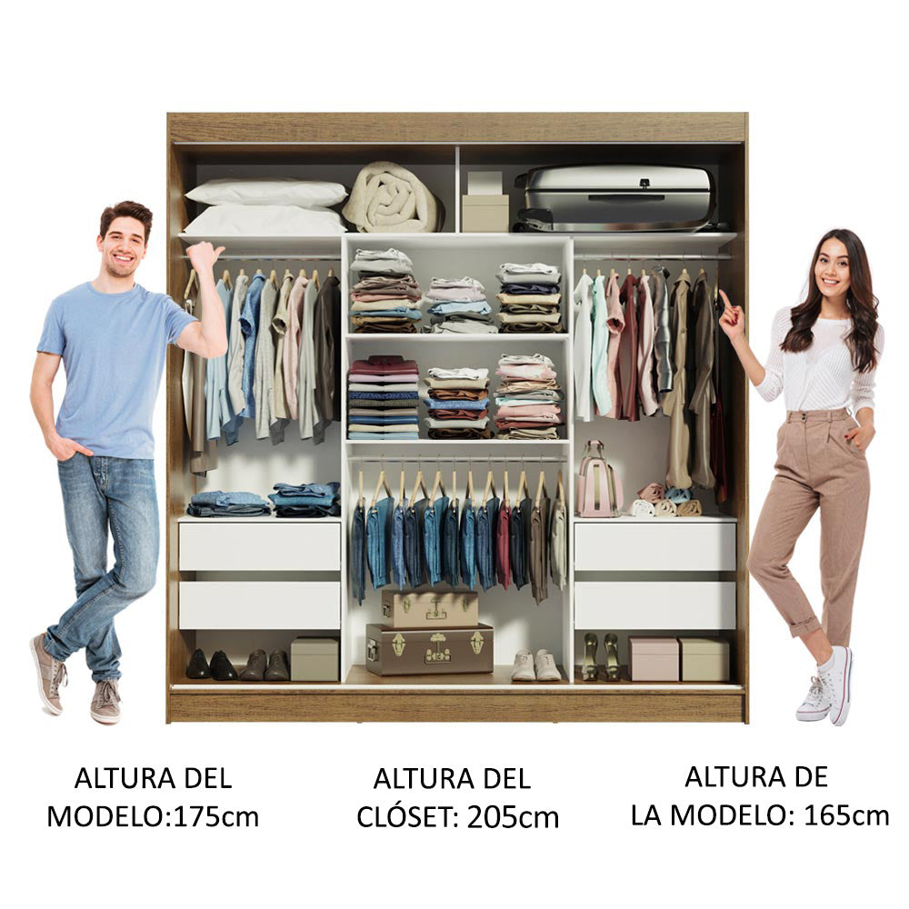 Closet Reno 3 Puertas Corredizas 2 Espejos