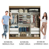 Closet Reno 3 Puertas Corredizas 2 Espejos