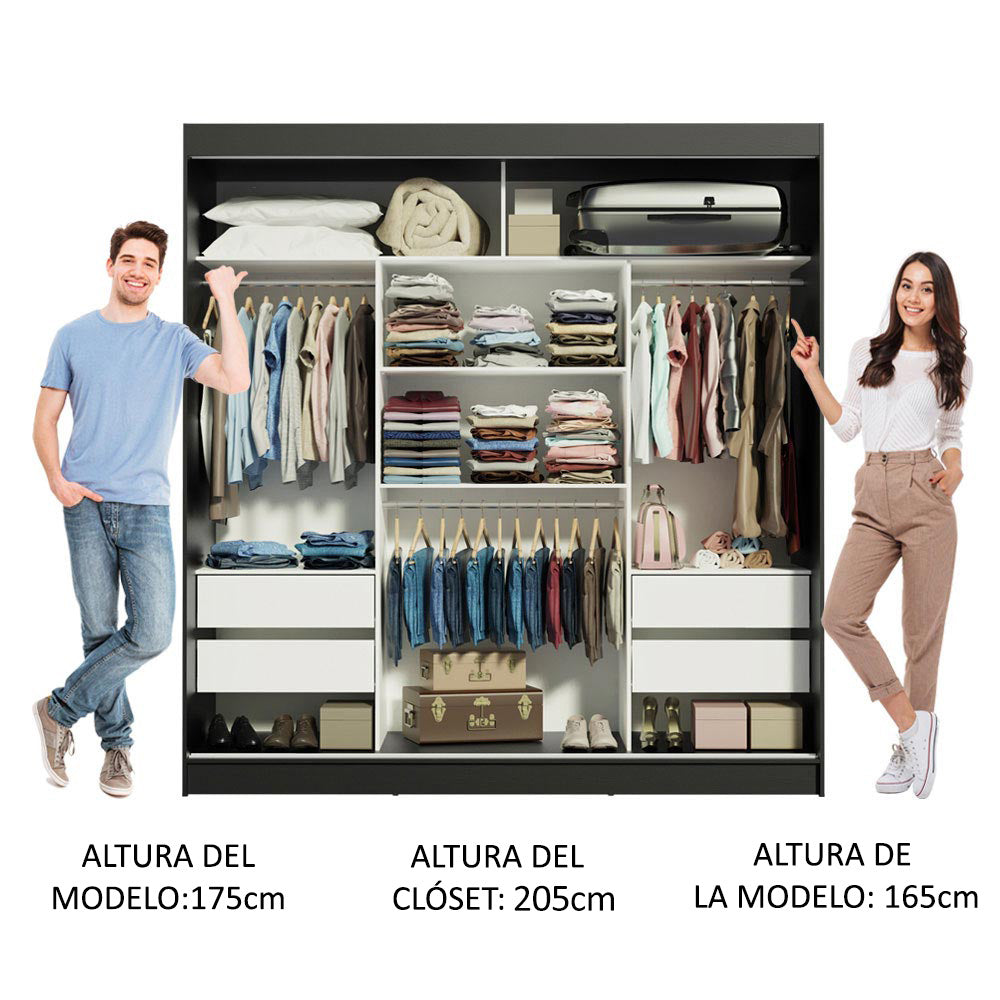 Closet Reno 3 Puertas Corredizas 1 Espejo