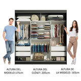 Closet Reno 3 Puertas Corredizas 2 Espejos