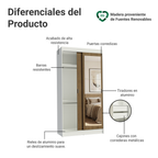 Clóset Tokio 2 Puertas Corredizas 1 Espejo Blanco/Marrón 218 cm x 109 cm x 54 cm