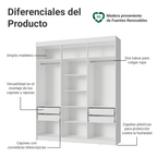Closet Venus 4 Cajones 2 Barrales 12 Nichos Blanco