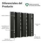 Closet Venus 8 Puertas 4 Cajones 2 Barrales BlancoNegro