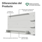 Centro de Entretenimiento Panel para TV Alfa Hasta 60 Pulgadas Blanco