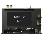 Centro de Entretenimiento Panel para TV Alfa Hasta 60 Pulgadas Negro