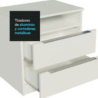 Mesa de Noche 50 cm con 2 Cajones Blanco Madesa