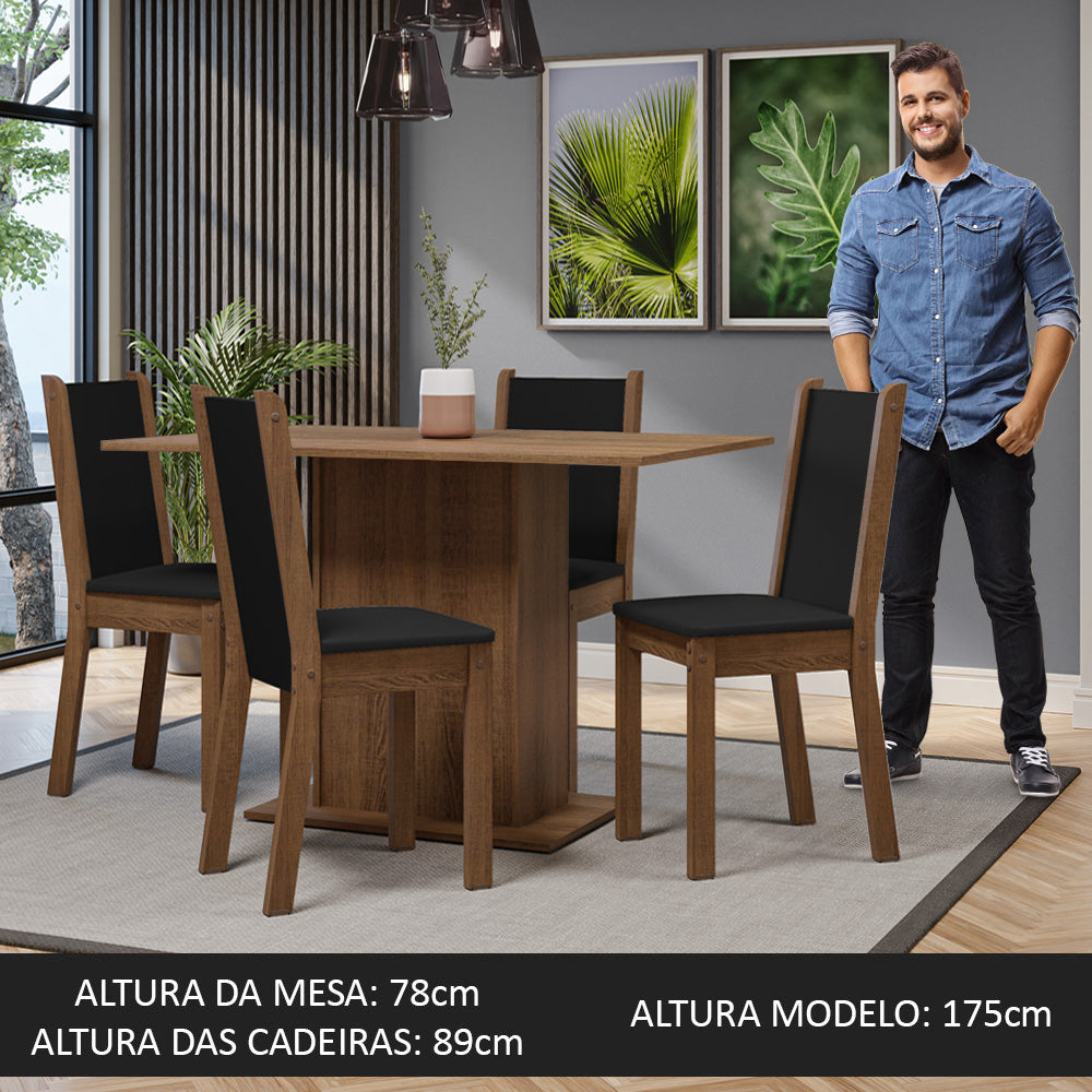 Juego de Comedor Tina con 4 Sillas