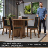 Juego de Comedor Tina con 4 Sillas