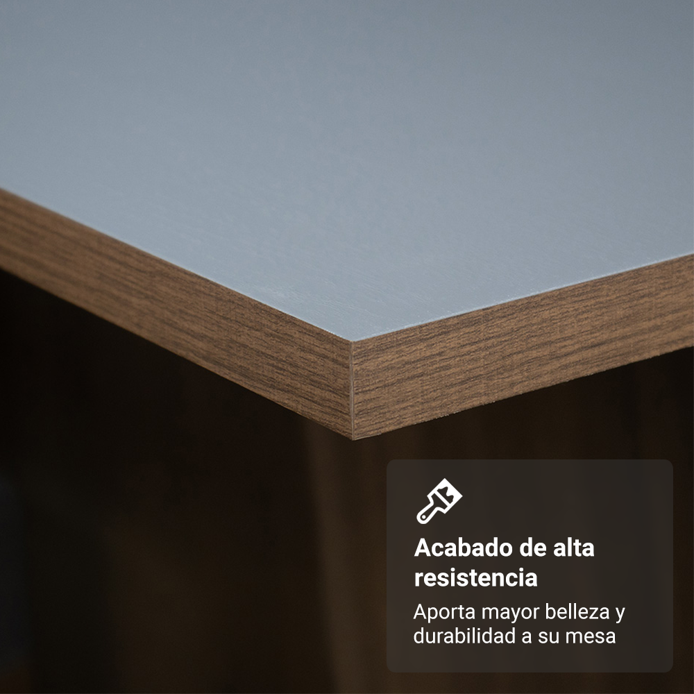 Mesa de Comedor Rectangular 6 Puestos de Madera Marrón/Gris Madesa