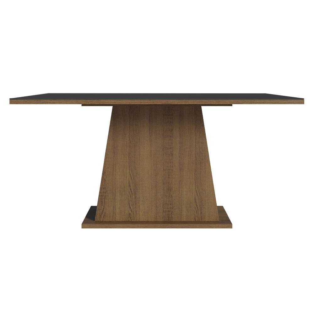 Mesa de Comedor Rectangular 6 Puestos de Madera Marrón/Negro Madesa