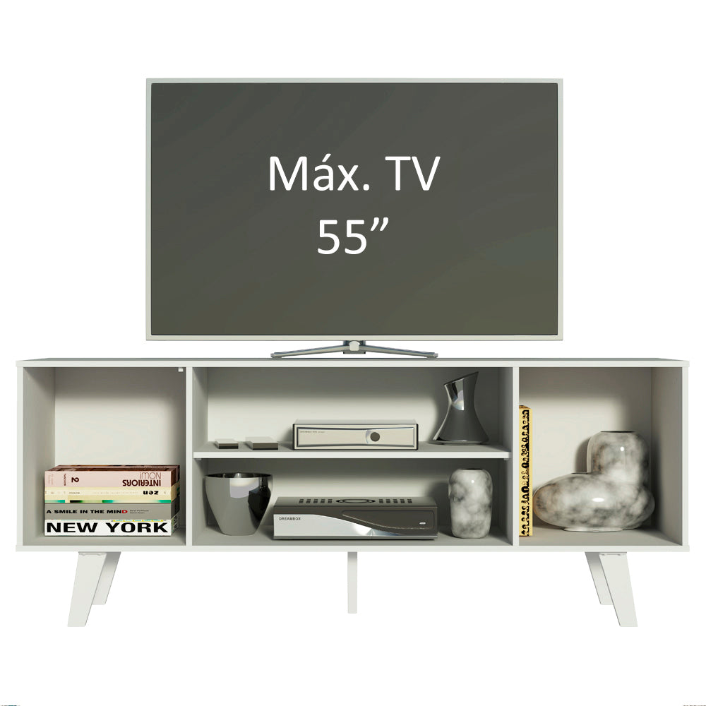 Centro de Entretenimiento Mesa para TV Copenhaguen 136 cm Hasta 55 Pulgadas Blanco Madesa
