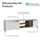 Centro de Entretenimiento Mesa para TV Metz Hasta 75 Pulgadas Blanco
