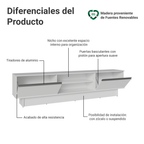 Centro de Entretenimiento Mesa para TV Glamy Hasta 80 Plgdas