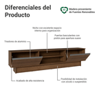Centro de Entretenimiento Mesa para TV Glamy Hasta 80 Plgdas