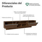 Centro Entretenimiento para TV Suspenso Glamy Hasta 80 Plgds