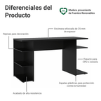 Escritorio Gamer Moderno para PC y Consola Negro