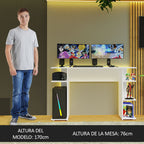 Escritorio Gamer Moderno para PC y Consola 9424 Blanco