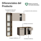 Cocina Compacta Elevada Easy 120 cm con Encimera Marrón/Crema Madesa