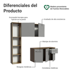 Cocina Compacta Elevada Easy 1.20 m con Encimera MarrónGris