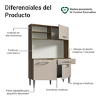 Mueble de Cocina Compacta Life 120 cm Marrón/Crema Madesa