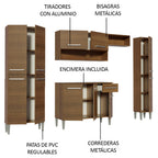 Cocina Integral Emilly Hit 2.60 Metros Marrón