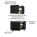 Kit Mueble de Cocina Superior y Mueble Bajo Reims 1.20 Metros