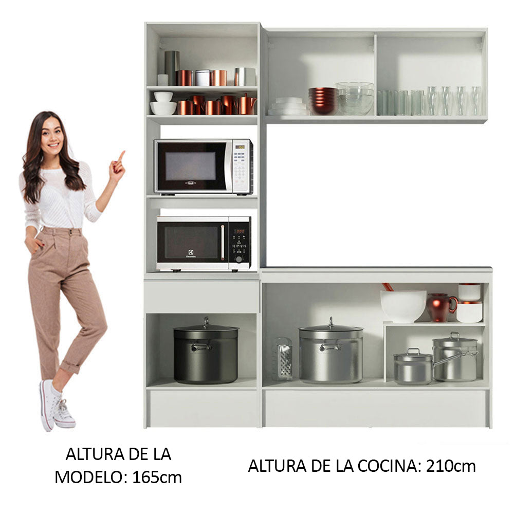 Cocina Integral Diamante 1.80 m con Encimera Blanco