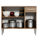 Mueble de Cocina Emilly 1.05 m 3 Puertas 1 Cajón con Encimera de MDP Marrón