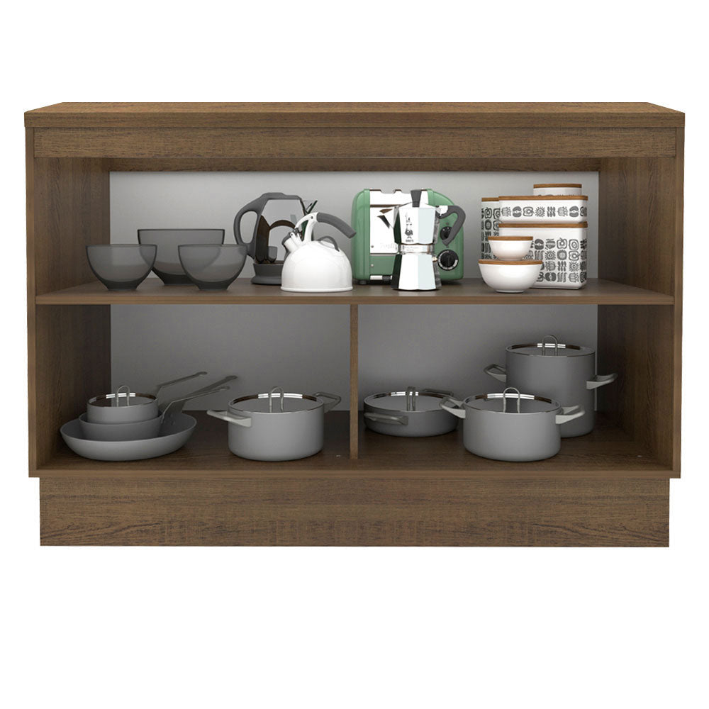 Mueble de Cocina Bajo Glamy 1.20 m 2 Puertas con Encimera Marrón